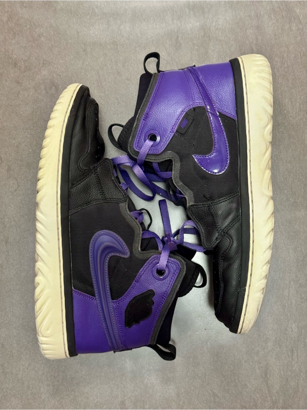 Jordan Air Jordan 1 High React High-Top Sneakers in Purple & Black, Men’s 11
